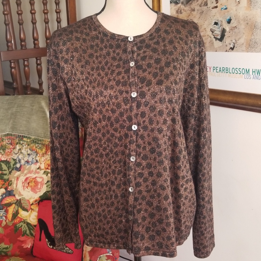 Cignal Animal Print button down cardigan. Size L